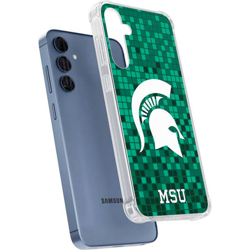 Michigan State University Spartans Digital Pixels Galaxy A35 5G Clear Case